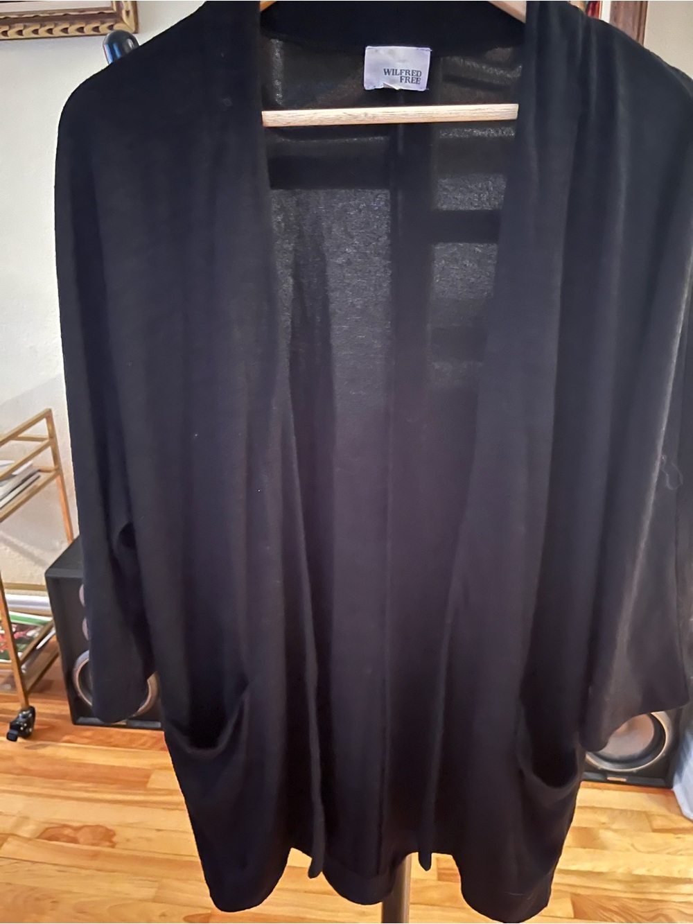 Wilfred Free Black Lightweight Open Cardigan